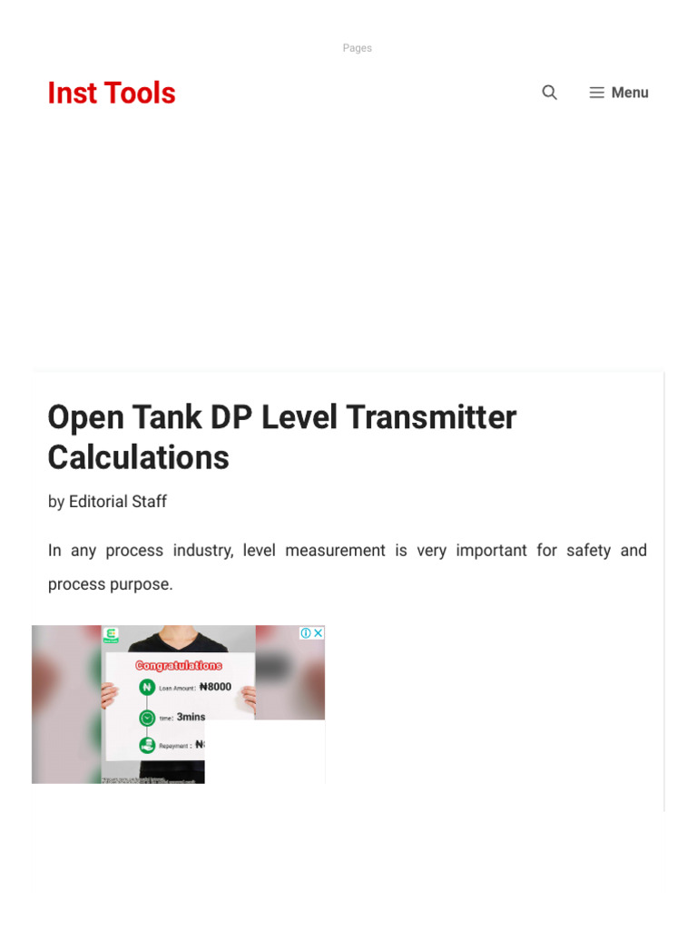 DP Transmitter Level Calculation Guide | PDF | Density | Mechanical ...