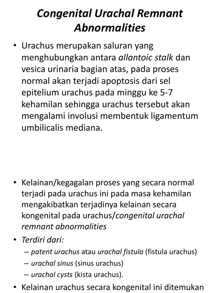 Congenital Urachal Remnant Abnormalities | PDF