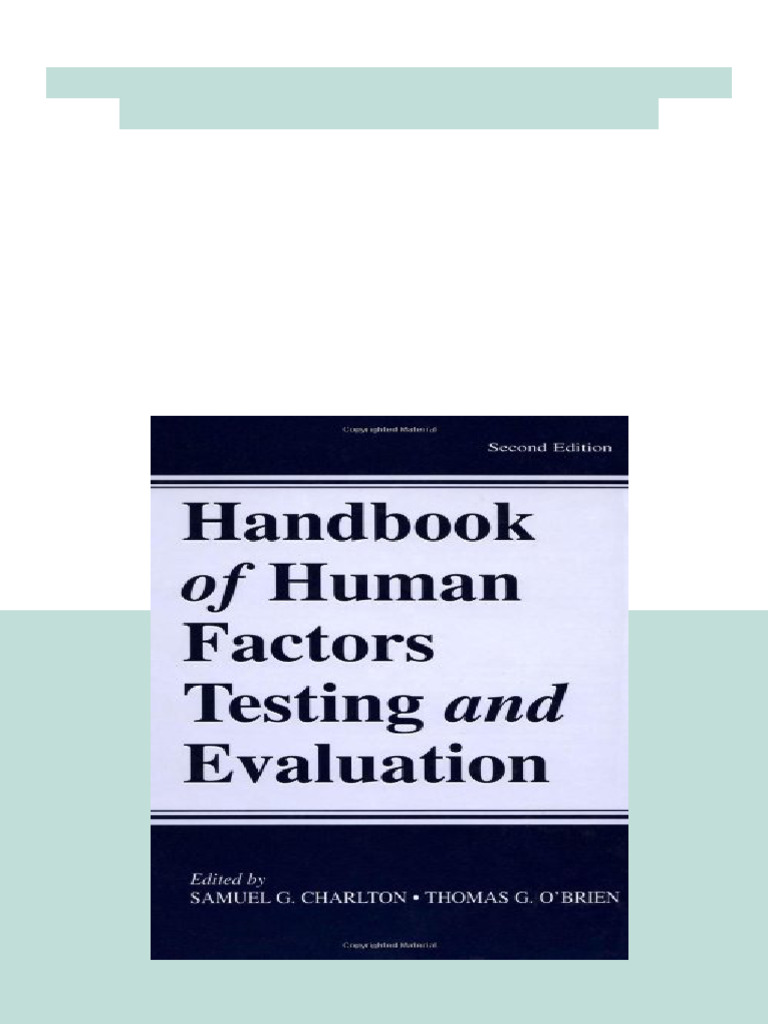 Handbook of Human Factors Testing and Evaluation 2nd Edition Samuel G ...