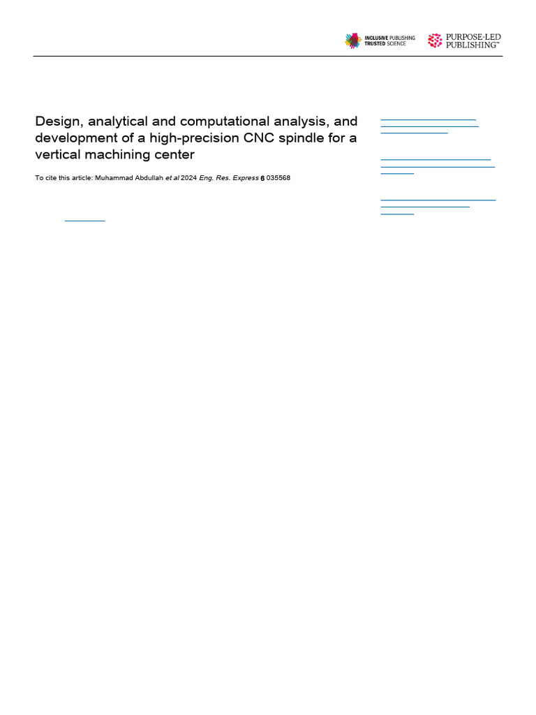 High-Precision CNC Spindle Design Analysis | PDF | Deformation ...