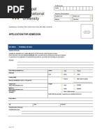 Application Form For Miu