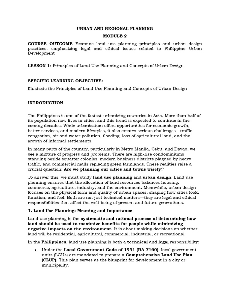 Philippine Land Use Planning Principles | PDF | Zoning | Land Use