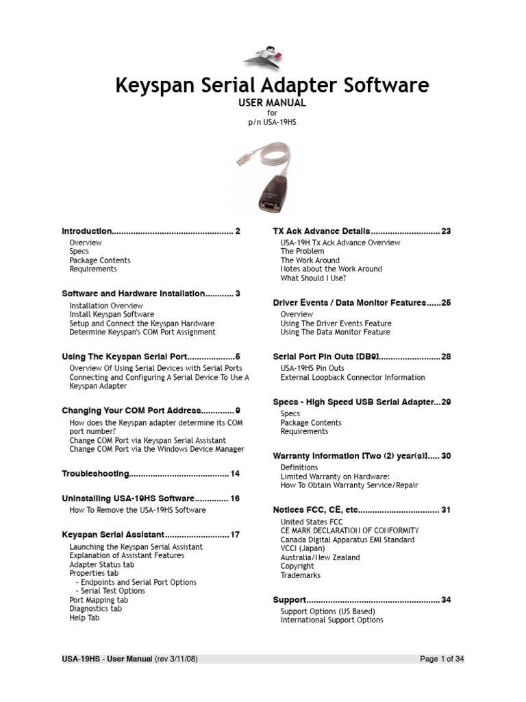 Keyspan USA19 Hfor Windowsv 37 | PDF | Usb | Microsoft Windows
