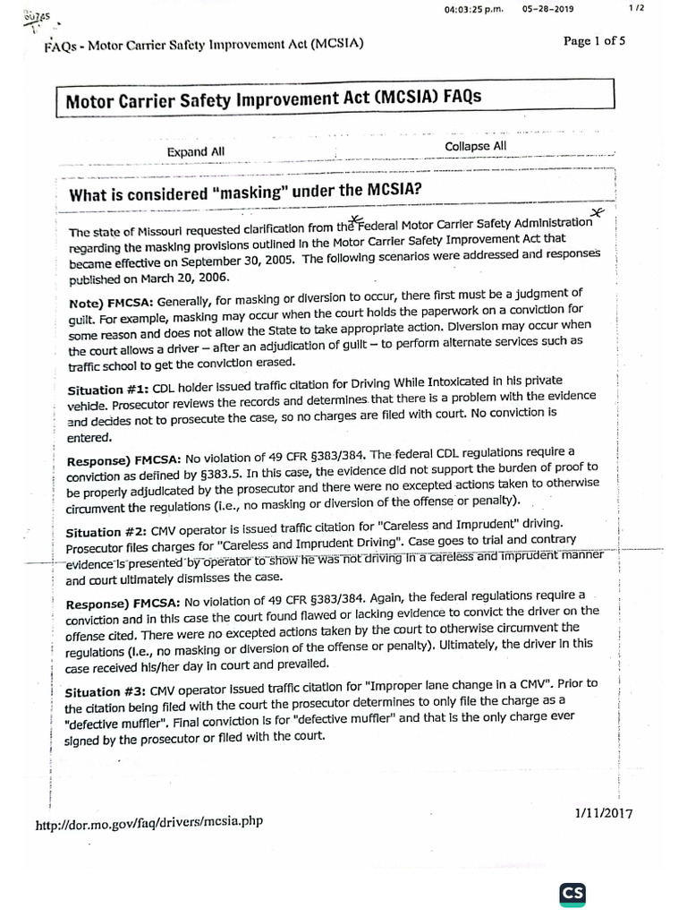 MCSIA Masking | PDF