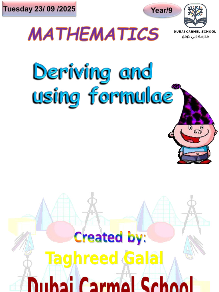 Formulae: Derivation and Application | PDF | Area | Mathematical Concepts