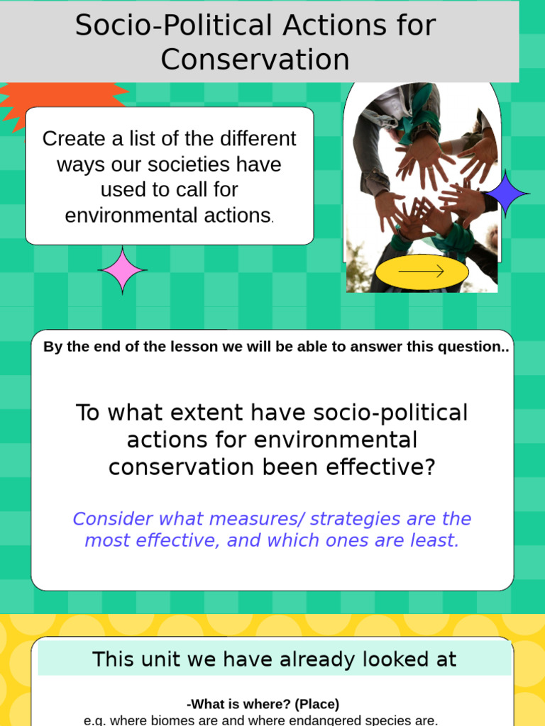 3.0 Socio-Political Actions For Environmental Conservation (2024 - 25 ...