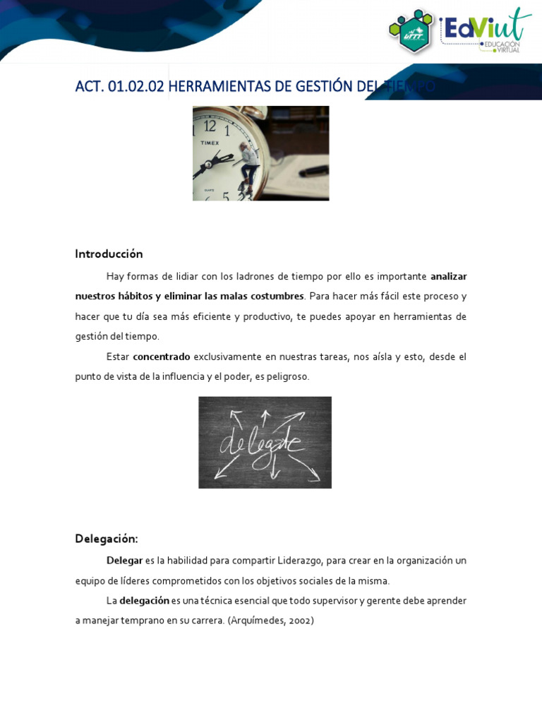 Herramientas para Gestionar el Tiempo | PDF | Ciencias del ...
