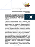 Carta Abierta Al Pueblo Colombiano por parte de la Junta Patriótica Nacional