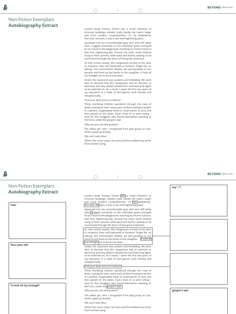 Autobiography Exemplar Annotated-Editable | PDF
