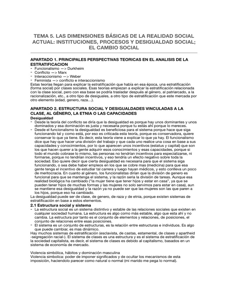 U5 Apuntes de Sociología en Trabajo Social | PDF | Estratificación ...