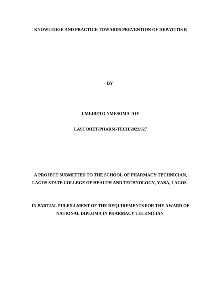 Hepatitis B Awareness and Prevention Study | PDF | Hepatitis B | Hepatitis