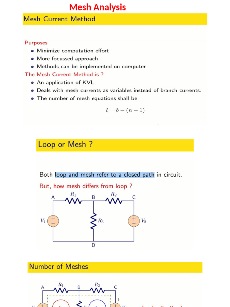 L6 Mesh Analysis 1 | PDF