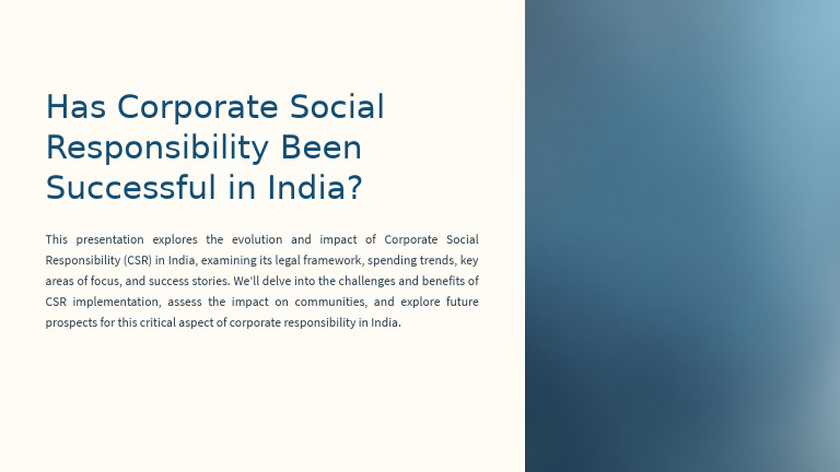 Has Corporate Social Responsibility Been Successful in India | PDF
