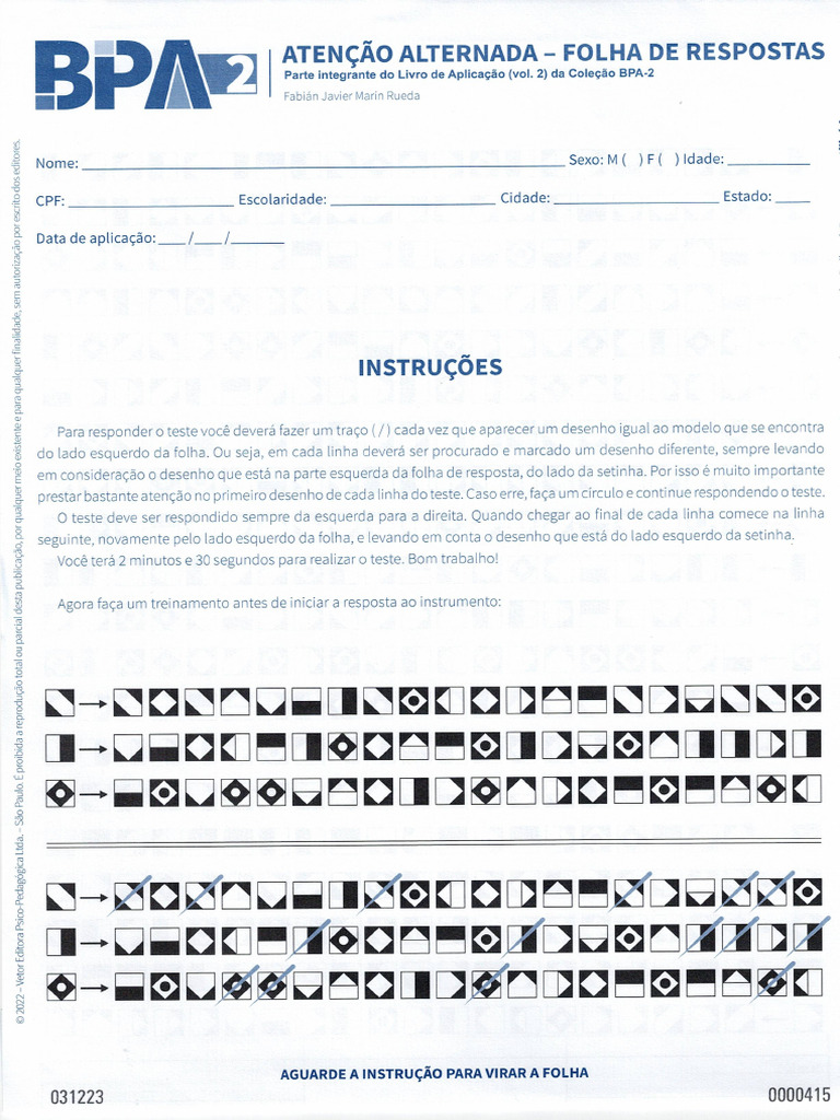 BPA 2 Atenção Alternada | PDF