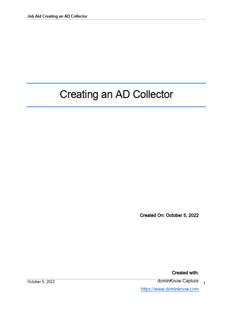 Creating An AD Collector-Job-Aid | PDF | Chess Theory | Chess