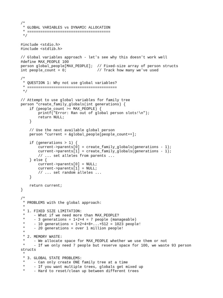 Globals Vs Pointers Explanation | PDF | Pointer (Computer Programming ...