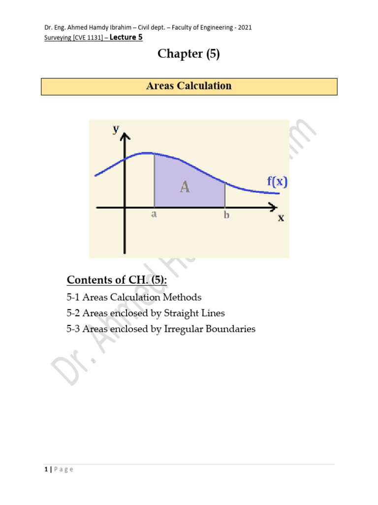 Area Calculation Methods in Surveying | PDF | Area | Surveying