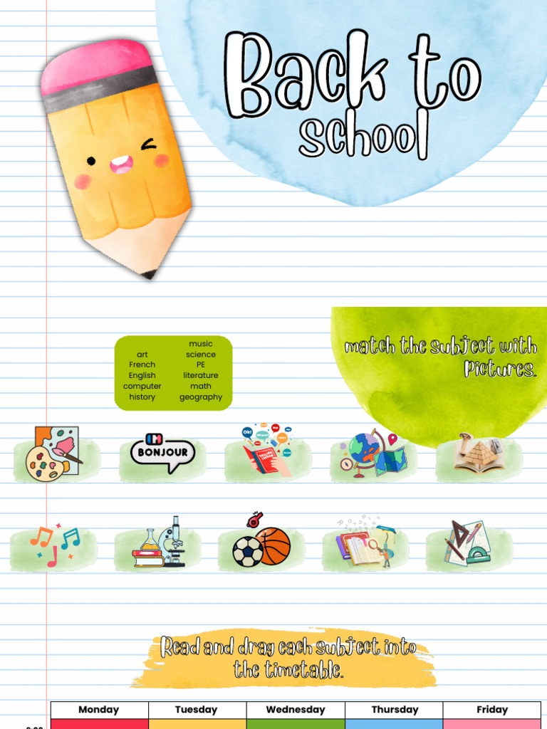 School Subjects and Activities Guide | PDF