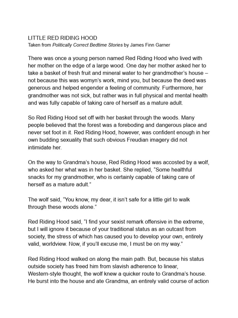 Red Riding Hood: A Modern Tale | PDF | Little Red Riding Hood