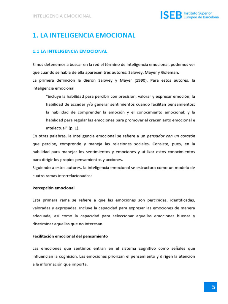 Claves de la Inteligencia Emocional | PDF | Las emociones ...