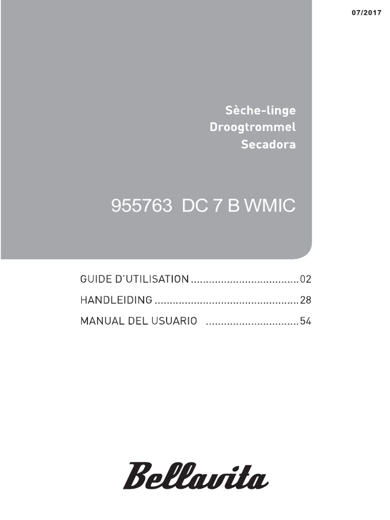 Notice d'utilisation Sèchelinge Bellavita PDF Électroménager Accueil — free download