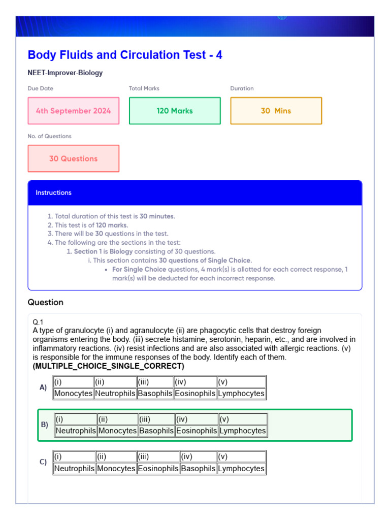 3sep Circulation Test | PDF | Atrium (Heart) | Diastole