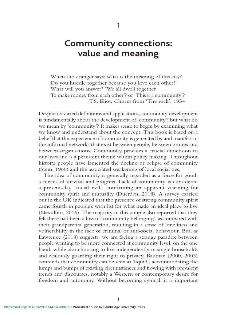 Community Connections Value and Meaning | PDF | Social Capital ...
