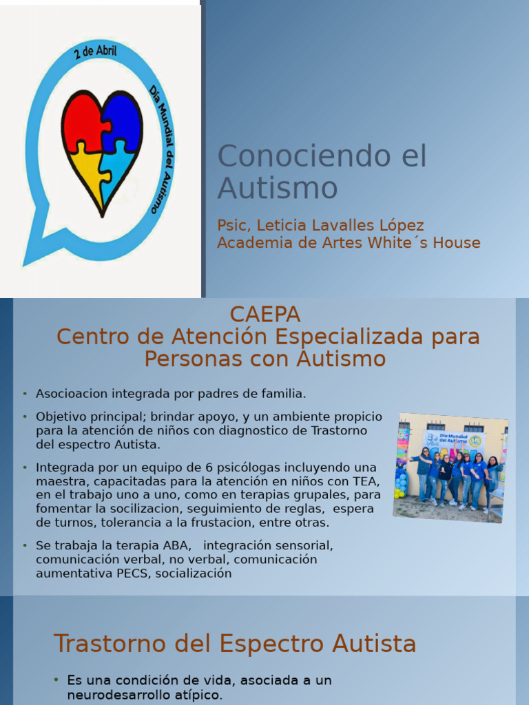 Comprendiendo el Autismo y su Manejo | PDF | Autismo | Ciencias del ...