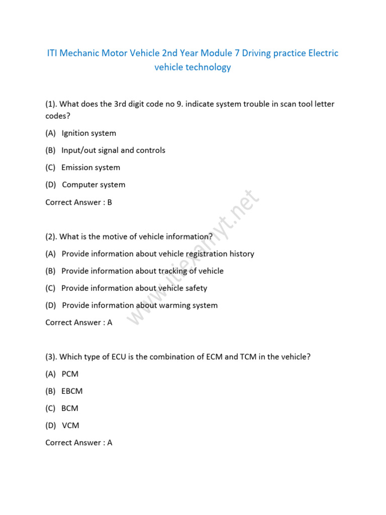 Machnic Motor Vahicle 2nd Year M 7 | PDF