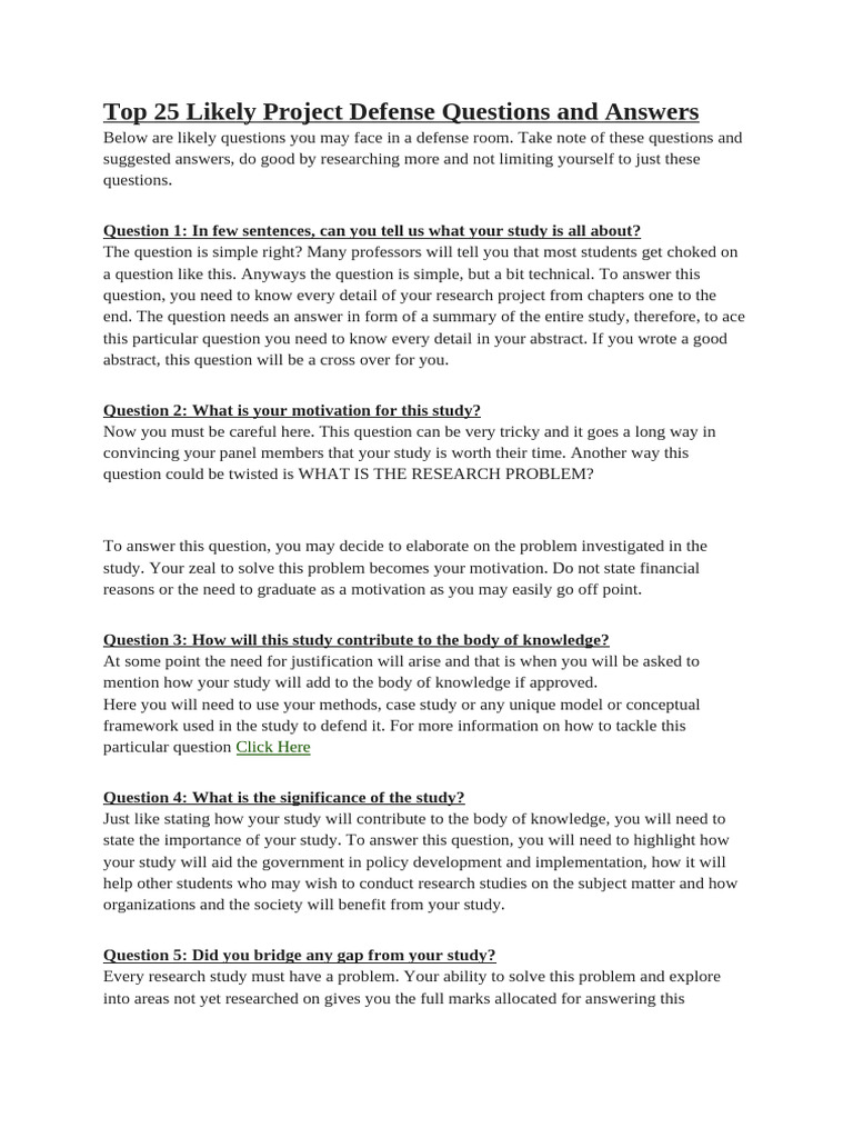 Top 25 Project Defense Questions and Answers | PDF | Taxes | Motivation
