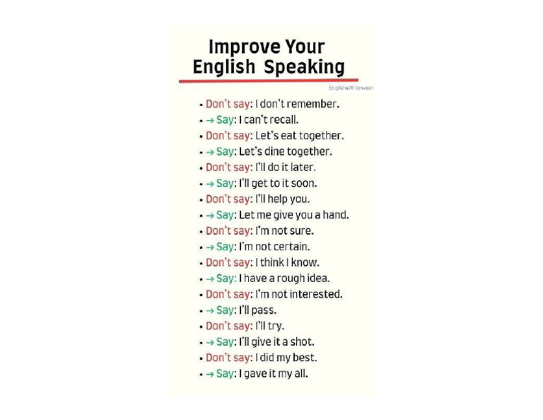 Improve Your English Speaking | PDF