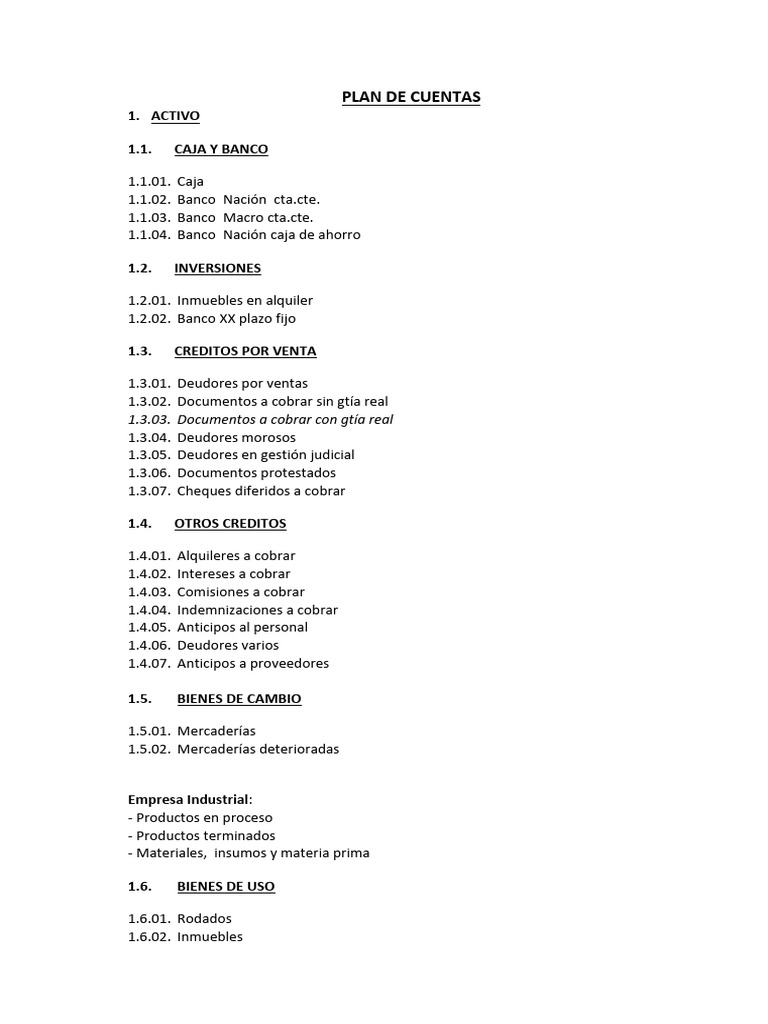 Plan de Cuentas Contables Detallado | PDF | Bancos | Depreciación