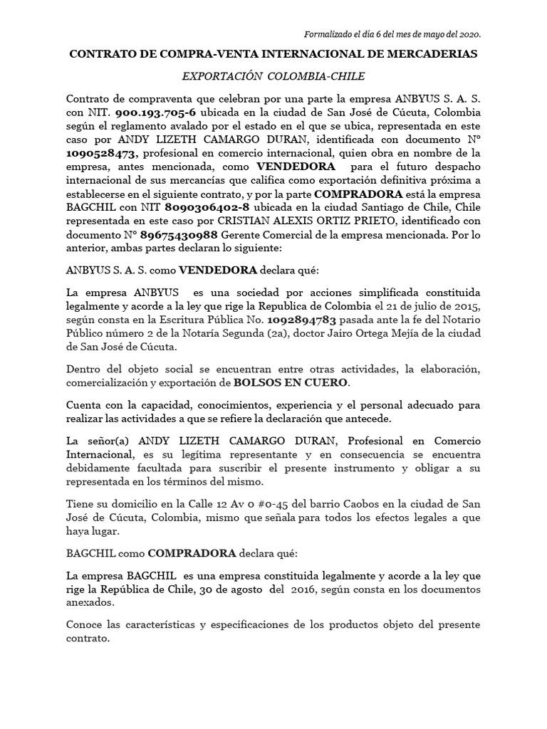 Contrato Ejemplo | PDF | Business | Derecho privado
