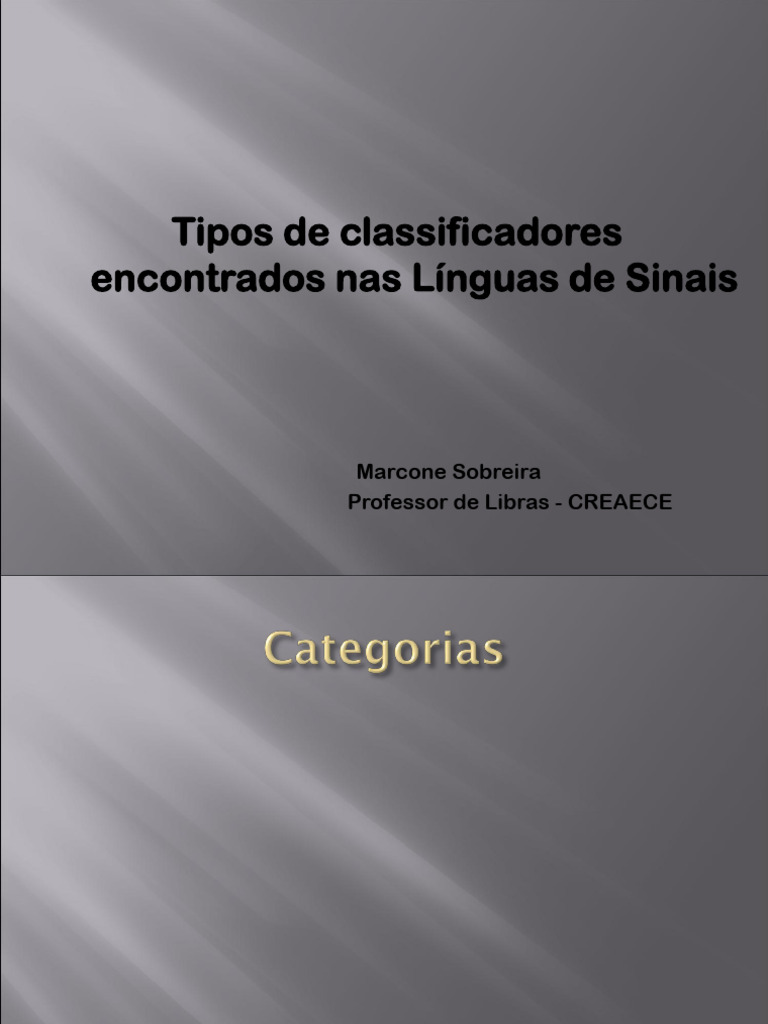 Classificadores em Línguas de Sinais | PDF