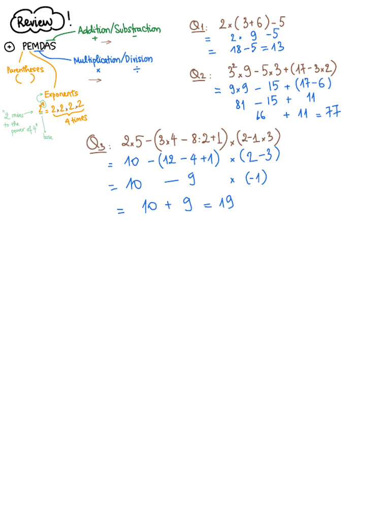 PEMDAS and Equation Review | PDF