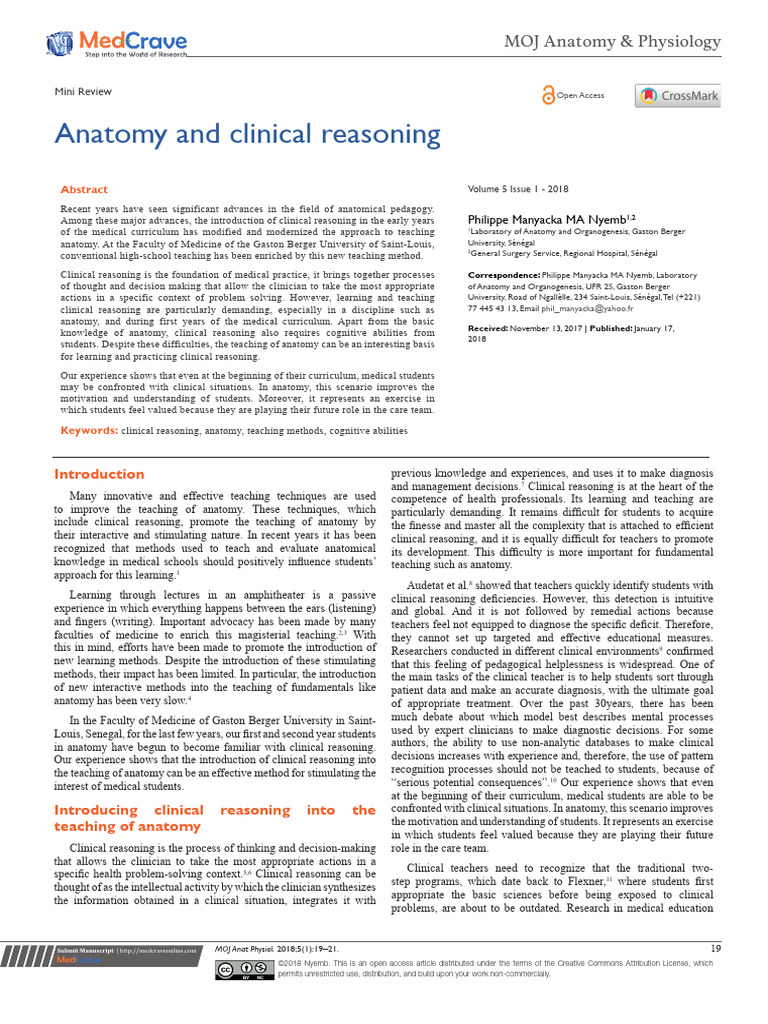 Enhancing Anatomy Teaching with Clinical Reasoning | PDF | Clinical ...