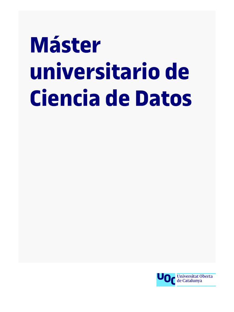 Máster Online en Ciencia de Datos UOC | PDF | Datos | Inteligencia ...