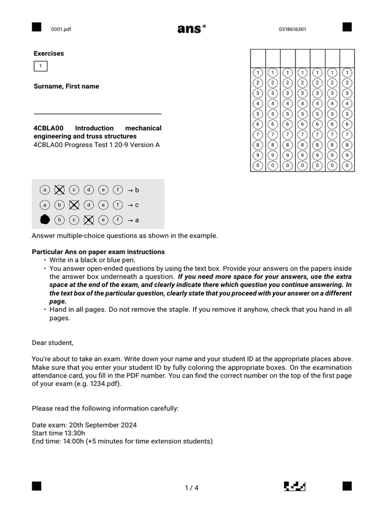 Mechanical Engineering Exam Guide | PDF | Crane (Machine) | Multiple Choice