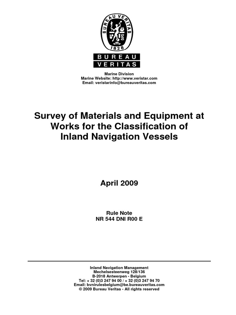 Inland Navigation Vessel Survey Guidelines | PDF | Fires | Internal ...