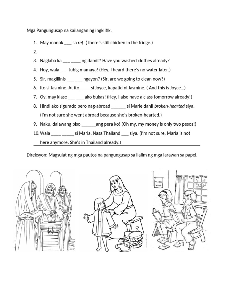 Mga Pangungusap Na Kailangan NG Ingklitik | PDF
