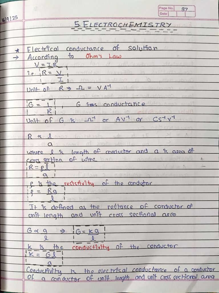 Electrochem Aj Notes 2025 | PDF