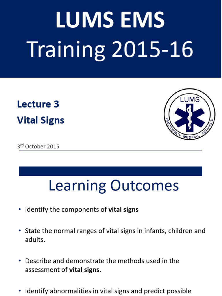 Lecture+3 Vital+Signs | PDF | Pulse | Blood Pressure