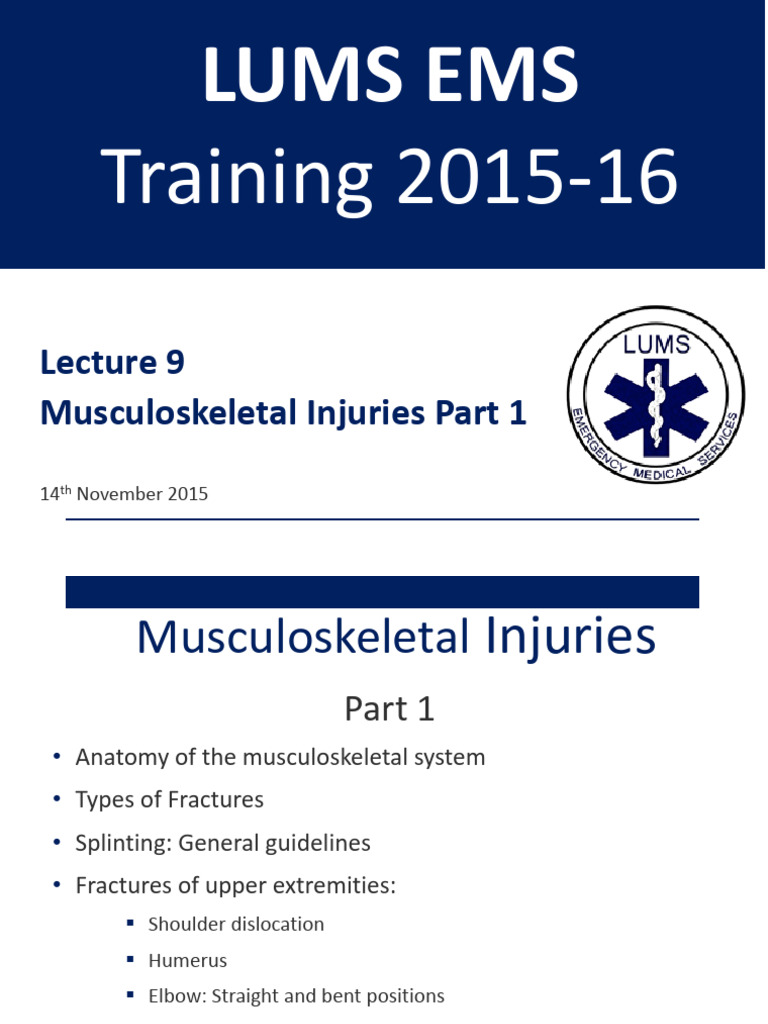 Lecture+9 Musculoskeletal+Injuries+Part+1 | PDF | Elbow | Human ...