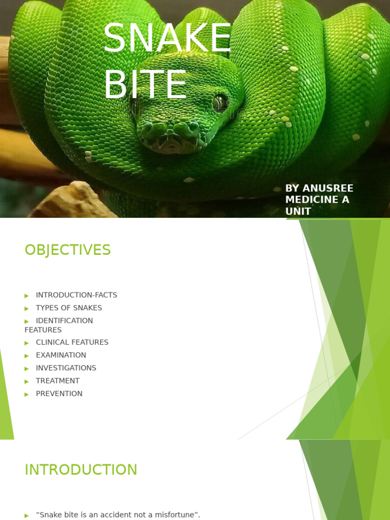 Comprehensive Guide to Snake Bites | PDF | Medical Specialties ...