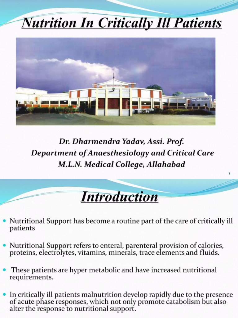 Nutrition in Critically Ill Patients | PDF