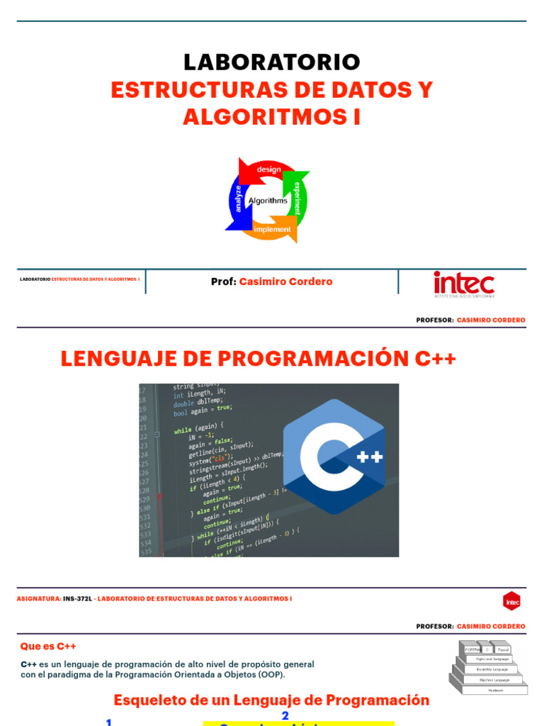 Laboratorio de C++: Estructuras y Algoritmos | PDF | Objeto ...