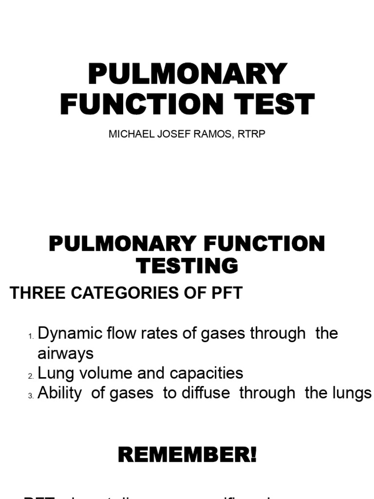 Understanding Pulmonary Function Tests | PDF | Exhalation | Lung