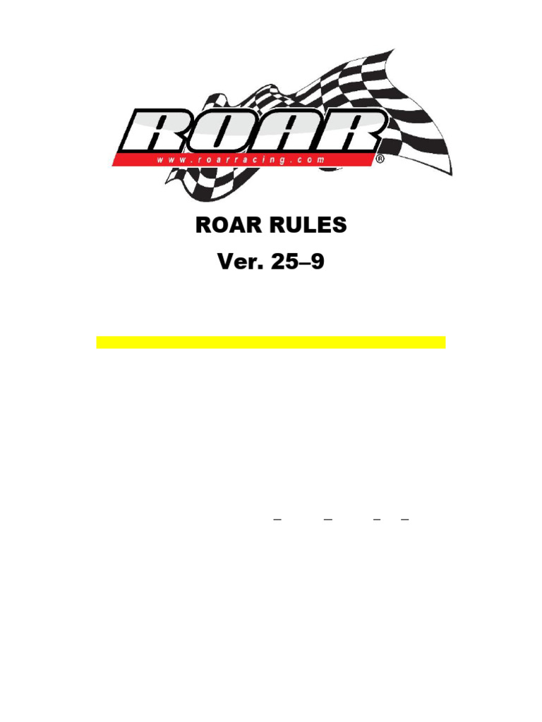 ROAR Racing Rules and Specifications 2025 | PDF | Tire | Truck