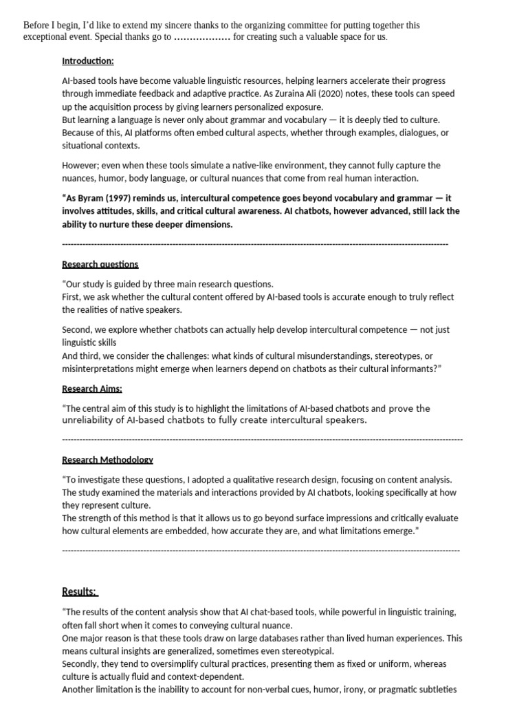 Limitations of AI in Language Learning | PDF | Idiom | Artificial ...