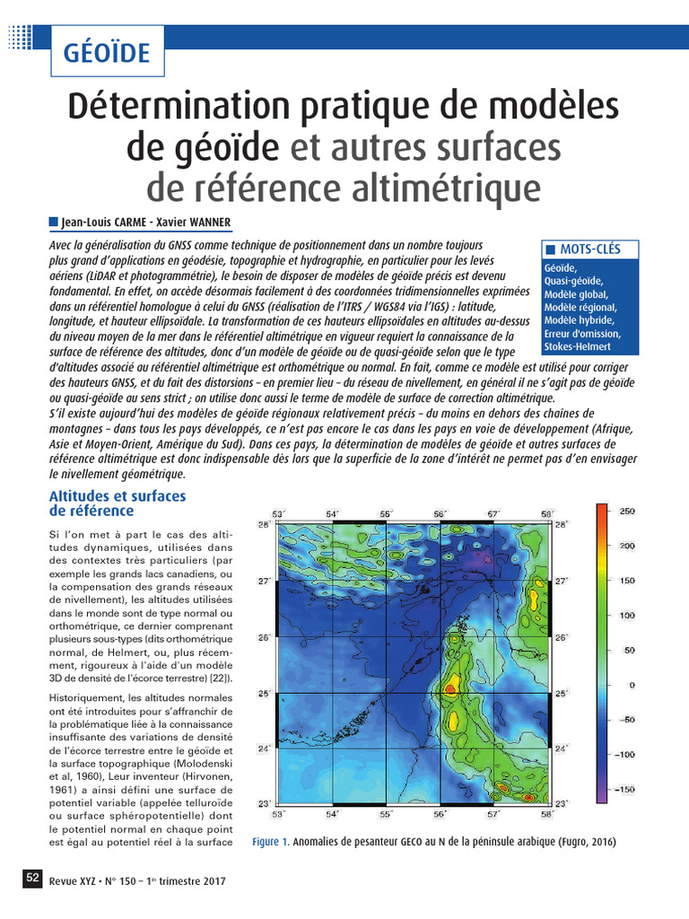 Modèles de géoïde et altitudes précises | PDF | Altitude | Géodésie